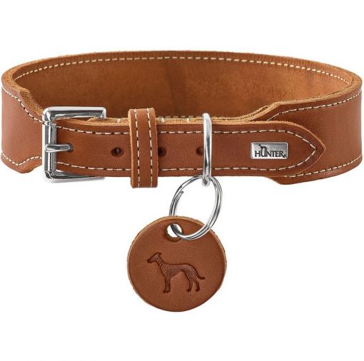 Hunter Halsband Aalborg Rindsleder cognac extrabreit 50/S-M