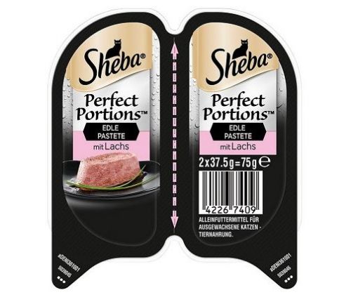 Sheba Pack Perfect Portions mit Lachs 2 x 37,5 g (Menge: 32 je Bestelleinheit)
