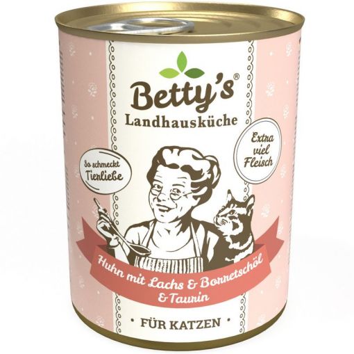 Bettys Landhausküche Katze Dose Huhn mit Lachs & Borretschöl  400 g (Menge: 6 je Bestelleinheit)