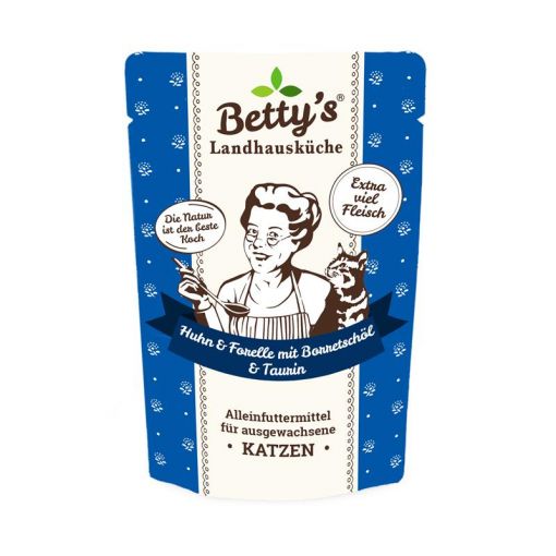 Bettys Landhausküche Katze PB Huhn & Forelle  100g (Menge: 12 je Bestelleinheit)