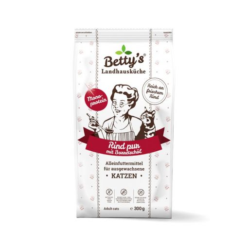 Bettys Landhausküche Katze Adult Trocken Rind pur 300g Bettys Landhausküche Katze Adult Trocken Rind pur 300g