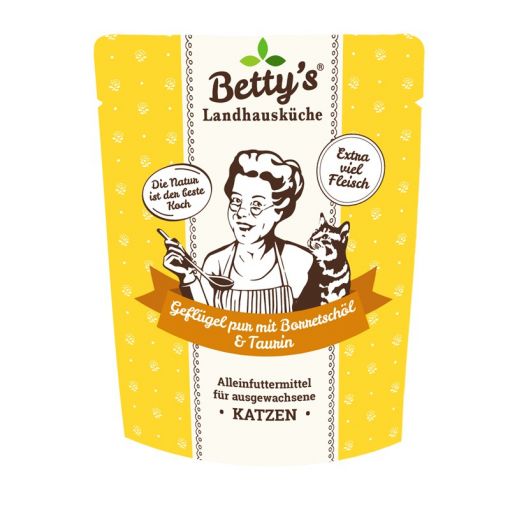 Bettys Landhausk&uuml;che P.B. Katze Gefl&uuml;gel Pur mit Borretsch&ouml;l 250g (Menge: 6 je Bestelleinheit)