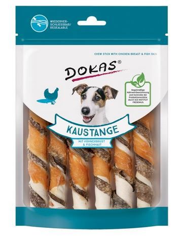 Dokas Dog Kaustange mit Hühnerbrust & Fischhaut 170g (Menge: 10 je Bestelleinheit)