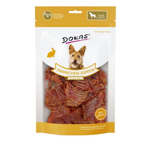 Dokas Dog Kaninchen-Rippen mit Fleich 100 g (Menge: 7 je Bestelleinheit)