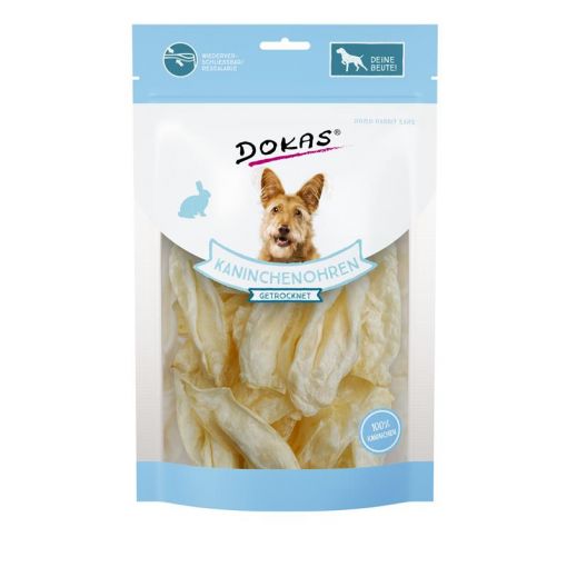 Dokas Dog Kaninchenohren ohne Fell getrocknet 70 g (Menge: 7 je Bestelleinheit)