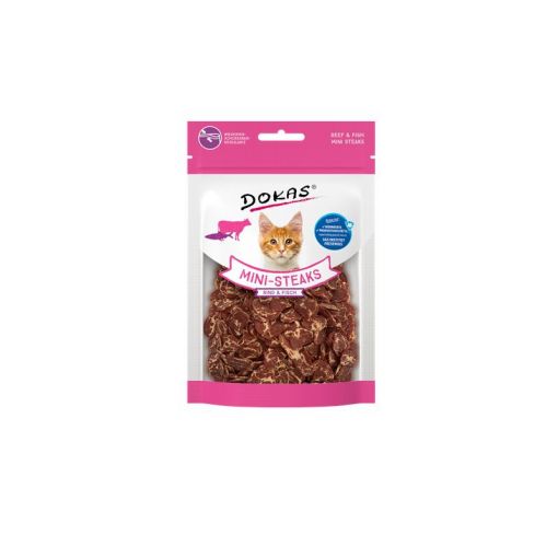 Dokas Cat Snack MiniSteaks Rind & Fisch 25g
