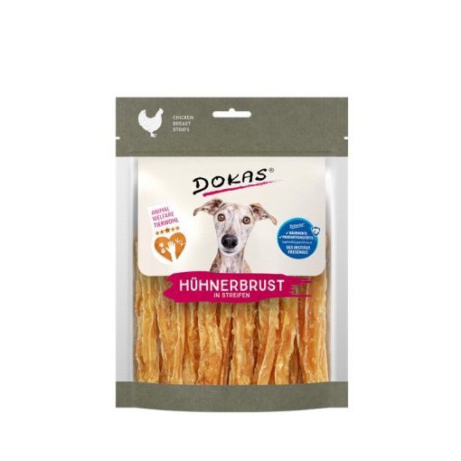 Dokas Hunde Snack Hühnerbrust in Streifen 170g - welfare chicken (Menge: 7 je Bestelleinheit)