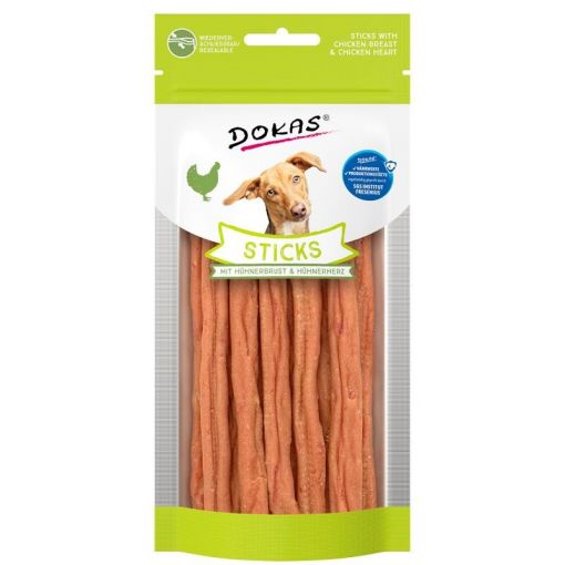Dokas Dog Sticks mit Hühnerbrust & Hühnerherz 60g (Menge: 12 je Bestelleinheit)