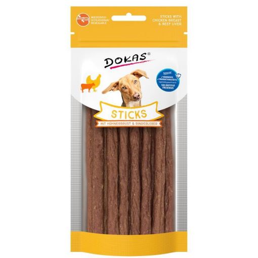 Dokas Dog Sticks mit Hühnerbrust & Rinderleber 60g (Menge: 12 je Bestelleinheit)