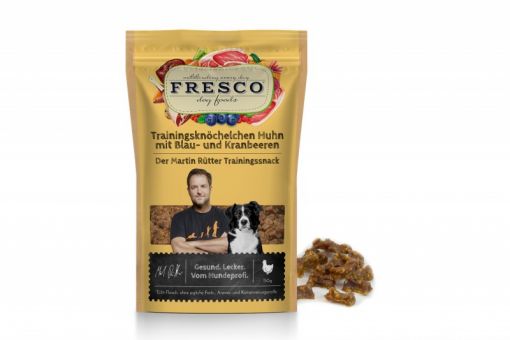 Fresco Martin Rütter Trainingsknöchelchen Huhn, Blaubeere & Kranbeere 150g