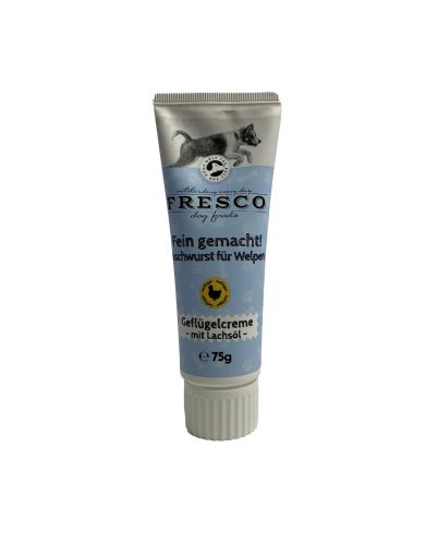 Fresco Fein gemacht! Naschwurst für Welpen - Geflügelcreme mit Lachsöl 75g