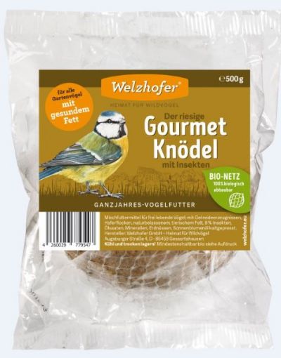 Welzhofer Bird Gourmetknödel Der Riesige mit Insekten 500g in Folie (Menge: 12 je Bestelleinheit)