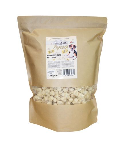 LandSnack für Hunde Popcorn mit Leber 450g XXL-Pack