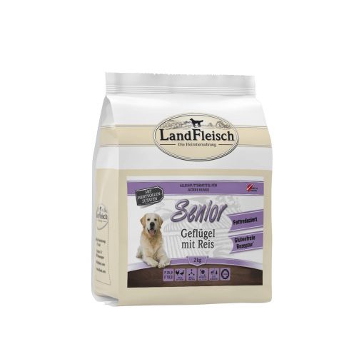 LandFleisch Dog Trocken Senior Gefl&uuml;gel mit Reis 2kg