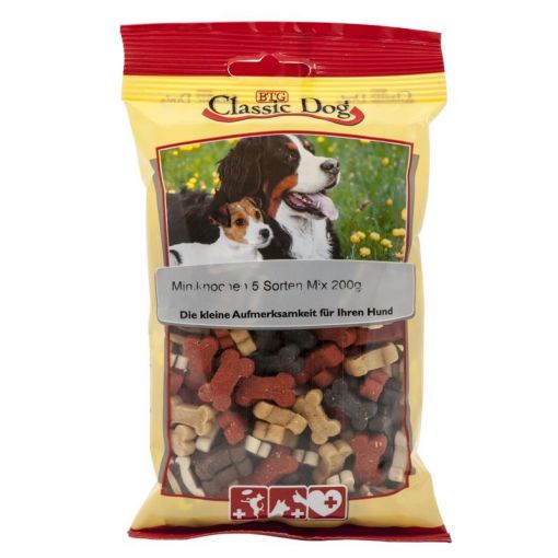 Classic Dog Snack Miniknochen 5 Sorten Mix 200g (Menge: 12 je Bestelleinheit)