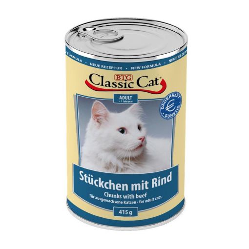 Classic Cat Dose Stückchen mit Rind 415g (Menge: 12 je Bestelleinheit)