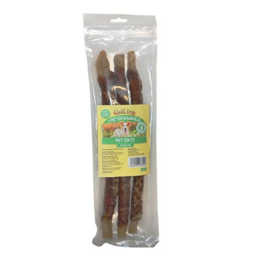 Classic Dog Snack 1m Kaurolle mit Ente 3x34cm Classic Dog Snack 1m Kaurolle mit Ente 3x34cm