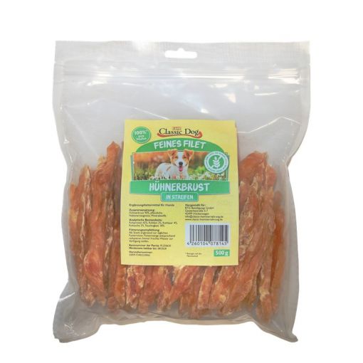 Classic Dog Feines Filet Hühnerbruststreifen 500g Classic Dog Feines Filet Hühnerbruststreifen 500g
