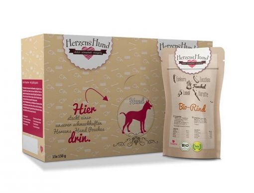 Herzenshund Bio Rind 130g (Menge: 15 je Bestelleinheit)