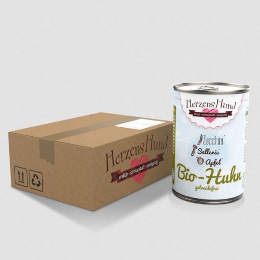 Herzenshund  Bio-Huhn mit Bio-Zucchini 400g (Menge: 12 je Bestelleinheit)