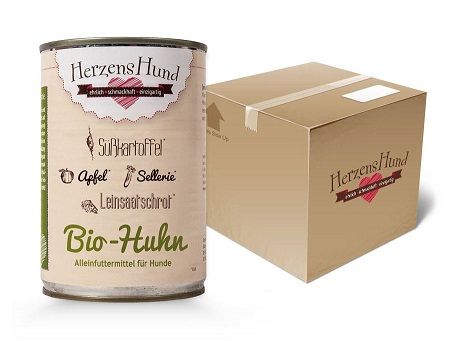 Herzenshund Bio Huhn mit Bio Süßkartoffel 800g (Menge: 6 je Bestelleinheit)