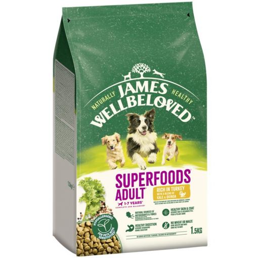 James Wellbeloved Dog Superfoods Truthahn mit einer Mischung aus Grünkohl & Quinoa 1,5kg
