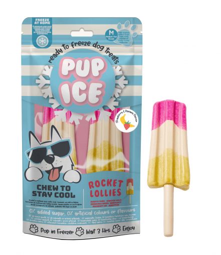 Pup Ice Dog Snack Rocket Lollies Strawberry & Banana M 1 x 2 Stück