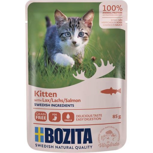 Bozita Häppchen in Sauce mit Lachs für Kitten 85 g (Menge: 12 je Bestelleinheit)