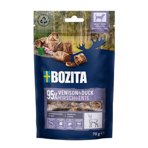 Bozita Snacks Meaty Bites Hirsch & Ente Duo-Protein 70 g