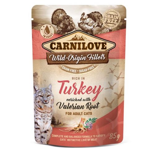 Carnilove Cat Pouch Turkey with Valerian 85g (Menge: 24 je Bestelleinheit)