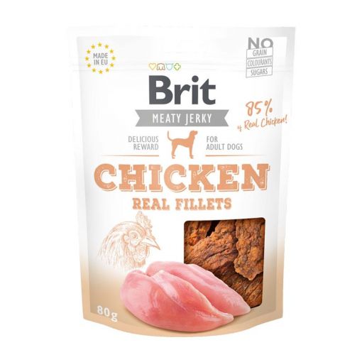 Brit Dog Snack Meaty Jerky Chicken Fillets 80g (Menge: 12 je Bestelleinheit)