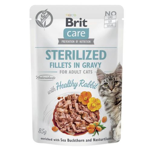 Brit Care Cat Fillets in Gravy Healthy Rabbit - Sterilized 85g (Menge: 24 je Bestelleinheit)