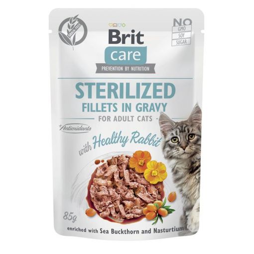 Brit Care Cat Fillets in Gravy Healthy Rabbit - Sterilized 85g (Menge: 24 je Bestelleinheit)
