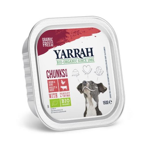 Yarrah Bio Dog Bröckchen Huhn & Rind  150g (Menge: 12 je Bestelleinheit)