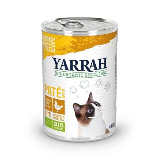 Yarrah Bio-Katzenfutter Pastete mit Huhn - 400g (Menge: 12 je Bestelleinheit)