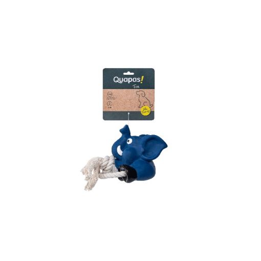 Quapas Dog Toy Fun Latex Elephant with Rope