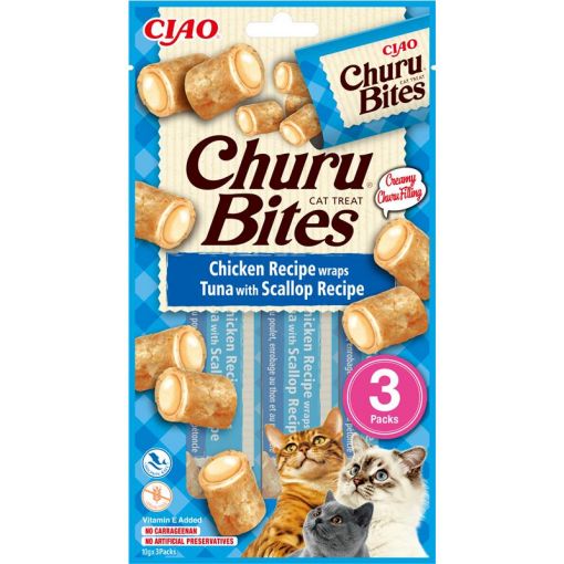 Inaba Cat Churu Bites Chicken, Tuna & Scallop 3 x 10g