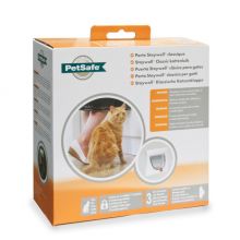 PetSafe Katzenklappe Classic mit 4 Verschlussoptionen weiß mit Tunnel