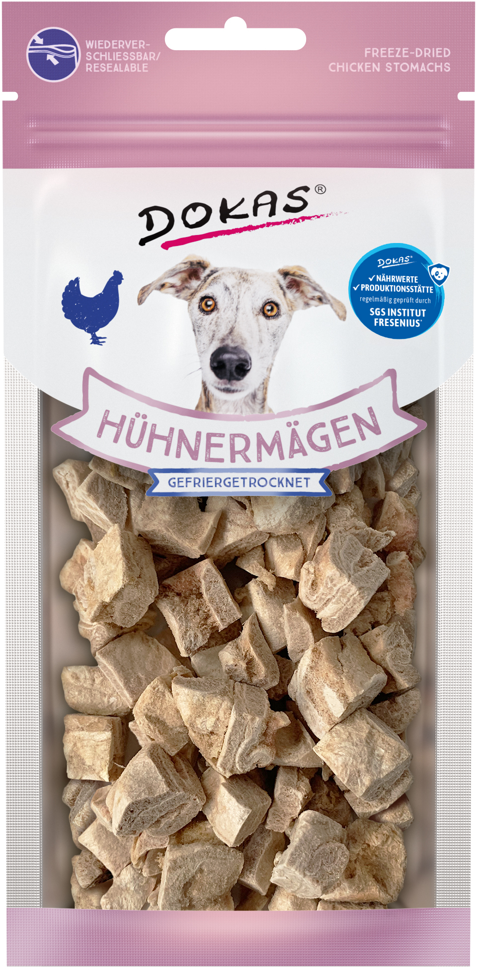 Dokas Dog Snack Hühnermägen gefriergetr. 22g