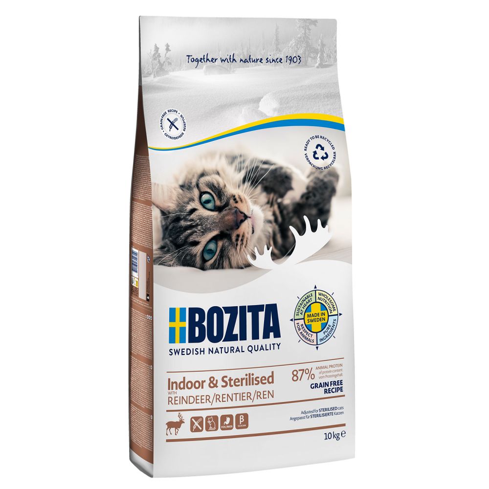 Bozita Cat Indoor& Sterilised Grain free Reindeer 10kg