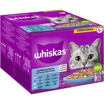 Whiskas Portionsbeutel Multipack Vorratspack 1+ Fisch Auswahl in Gelee 24 x 85g (Menge: 2 je Bestelleinheit) Whiskas Portionsbeutel Multipack Vorratspack 1+ Fisch Auswahl in Gelee 24 x 85g (Menge: 2 je Bestelleinheit)