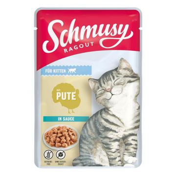Schmusy Ragout Kitten mit Pute in Sauce 100g (Menge: 22 je Bestelleinheit) Schmusy Ragout Kitten mit Pute in Sauce 100g (Menge: 22 je Bestelleinheit)