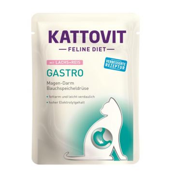 Kattovit PB Feline Diet Gastro Lachs & Reis 85g (Menge: 24 je Bestelleinheit) Kattovit PB Feline Diet Gastro Lachs & Reis 85g (Menge: 24 je Bestelleinheit)