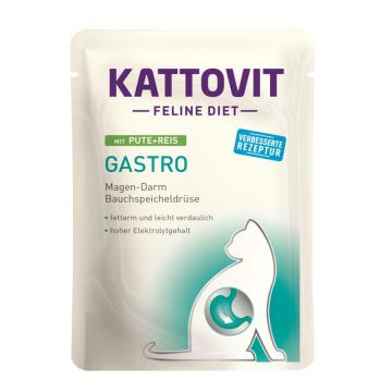 Kattovit PB Feline Diet Gastro Pute & Reis 85 g (Menge: 24 je Bestelleinheit) Kattovit PB Feline Diet Gastro Pute & Reis 85 g (Menge: 24 je Bestelleinheit)