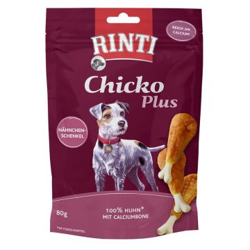 Rinti Chicko Plus Hähnchenschenkel mit Calciumbone 80 g (Menge: 12 je Bestelleinheit) Rinti Chicko Plus Hähnchenschenkel mit Calciumbone 80 g (Menge: 12 je Bestelleinheit)