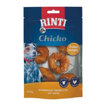Rinti Chicko Dauer-Kauringe klein mit Huhn 5 x 30 g (Menge: 9 je Bestelleinheit) Rinti Chicko Dauer-Kauringe klein mit Huhn 5 x 30 g (Menge: 9 je Bestelleinheit)