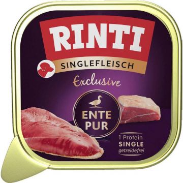 Rinti Singlefleisch Schale Exclusive Ente pur 150g (Menge: 10 je Bestelleinheit) Rinti Singlefleisch Schale Exclusive Ente pur 150g (Menge: 10 je Bestelleinheit)