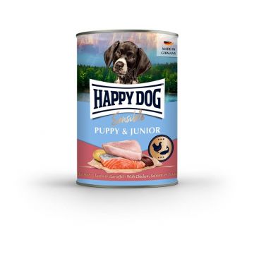 Happy Dog Dose Sensible Puppy Huhn, Lachs & Kartoffel 400g (Menge: 6 je Bestelleinheit)