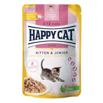 Happy Cat PB Young Meat in Sauce Kitten & Junior Land Geflügel 85g (Menge: 20 je Bestelleinheit) Happy Cat PB Young Meat in Sauce Kitten & Junior Land Geflügel 85g (Menge: 20 je Bestelleinheit)
