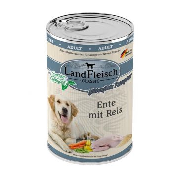 Landfleisch Dog Classic Ente mit Reis & Gartengemüse 400g (Menge: 6 je Bestelleinheit) Landfleisch Dog Classic Ente mit Reis & Gartengemüse 400g (Menge: 6 je Bestelleinheit)